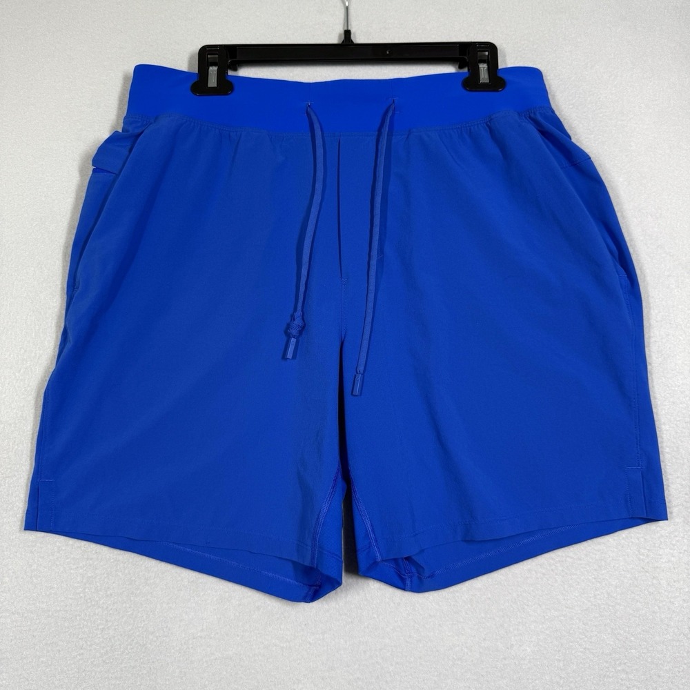 Lululemon Shorts Mens Large THE Short Linerless Athletic Gym Training Blue 7"
